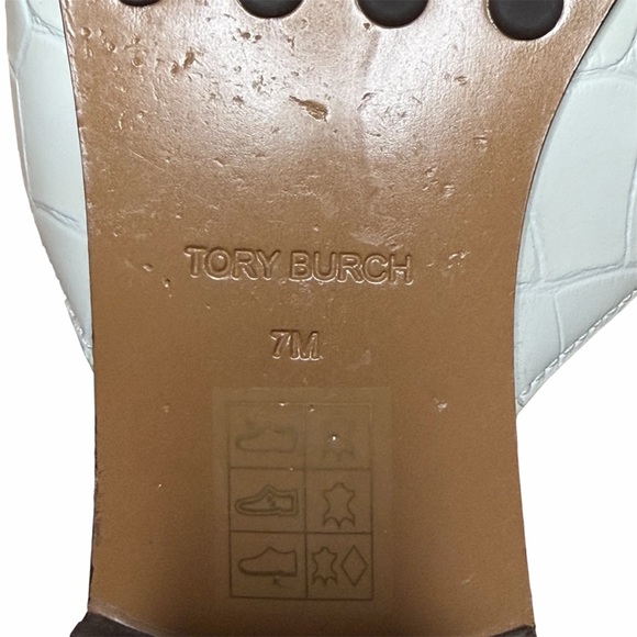 Tory Burch Georgia Backless Loafers Slides Women’s Size 7 Logo Designer Classic - Picture 7 of 9